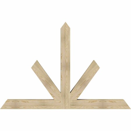 Ekena Millwork Saratoga Rough Sawn Timber Gable Bracket, Douglas Fir, 84"W x 56"H x 6"D x 6"F, 16/12 Pitch GBW084X56X0606SAR00RDF